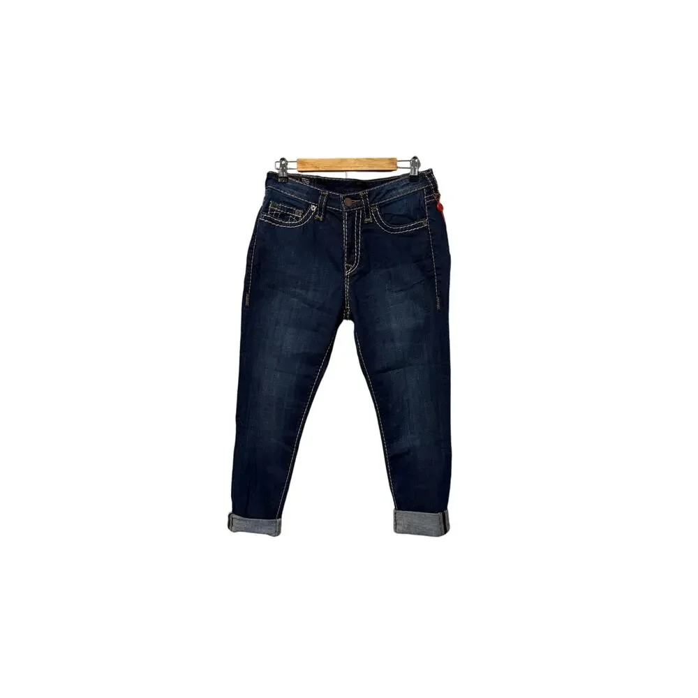 True Religion Jennie mid rise curvy skinny jean bright sapphire sz 31